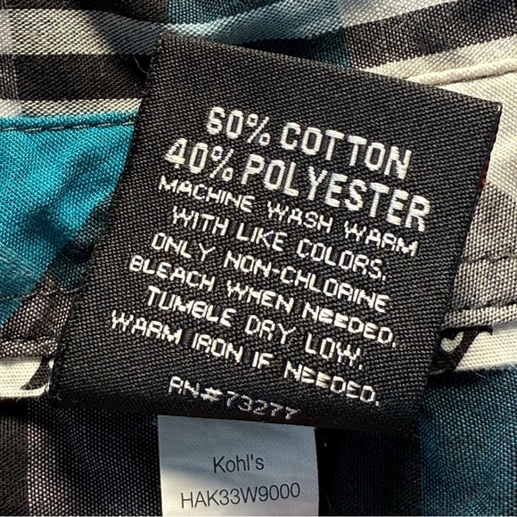 Boys Tony Hawk Blue Plaid Button Down Short Sleeve Shirt Size Large / 7 - Picture 4 of 5